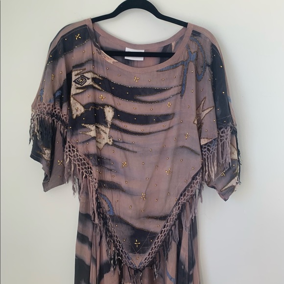 Ana Mori Hand Dyed Batik Totem Bird Maxi Dress - Picture 2 of 12